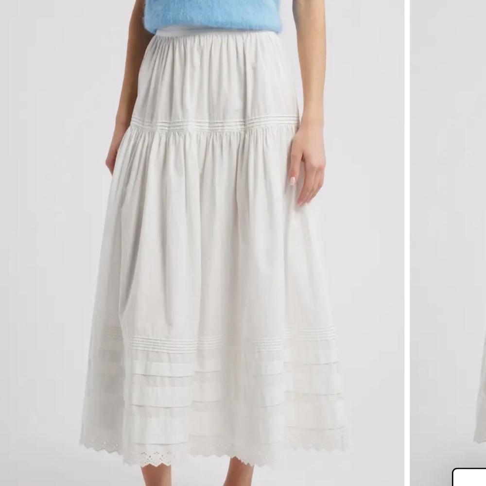 DOEN Sebastiane Tiered Organic Cotton Poplin Maxi Skirt